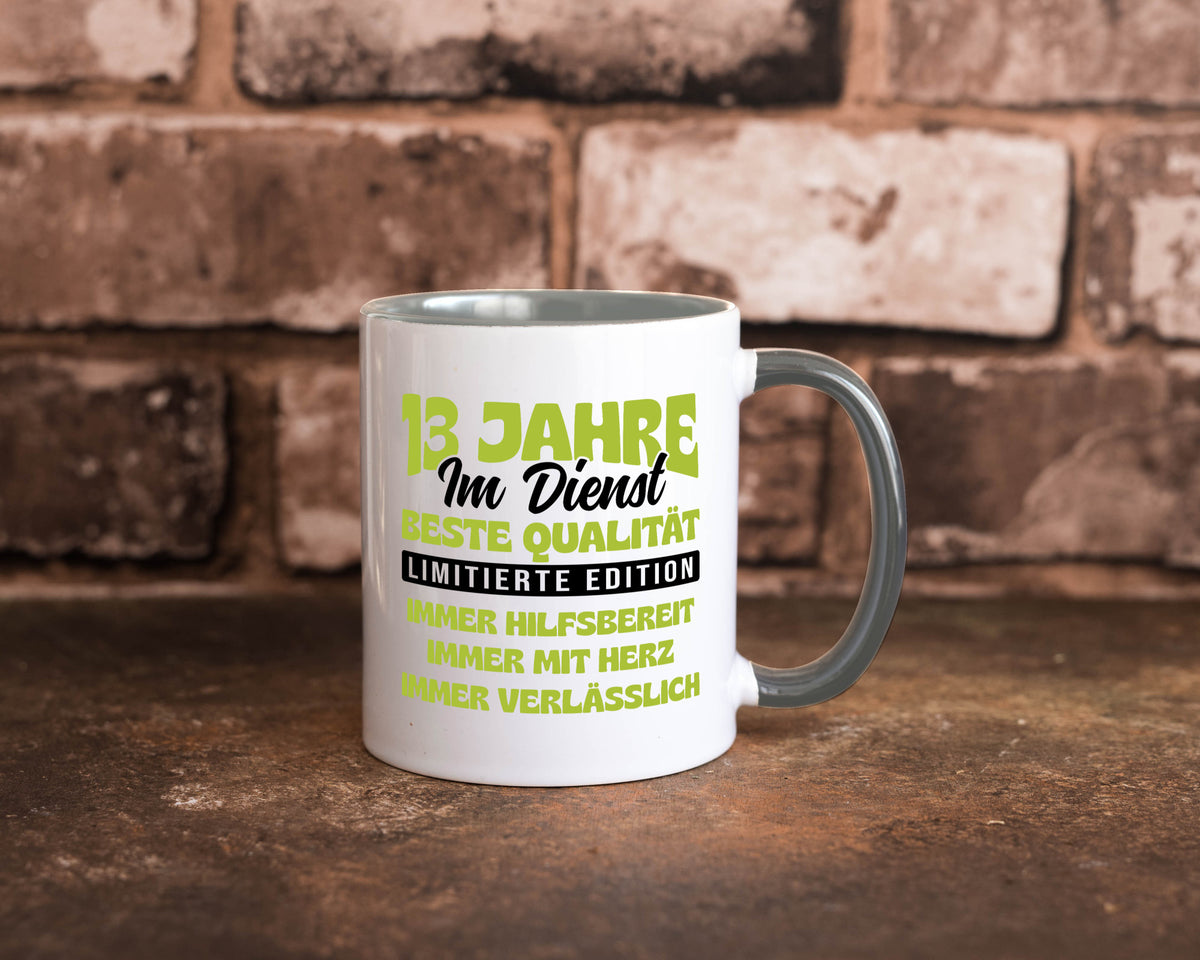 13 Jahre im Dienst | Jubiläum Arbeit v4 lustig Kollegen Büro Geschenk Tasse