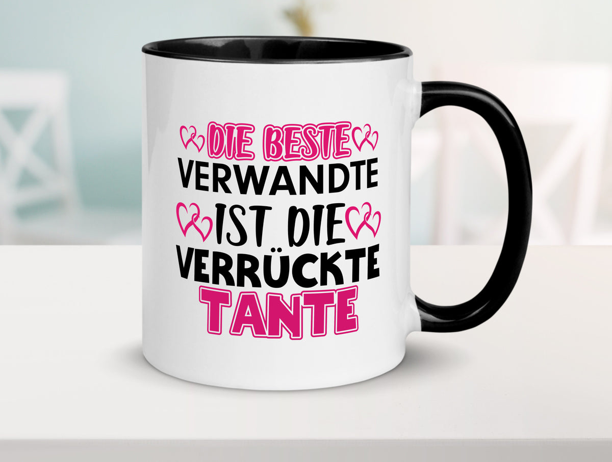 Verrückte Tante | Spruch Patentante Verwandtschaft lustiger Geschenk Humor Tasse