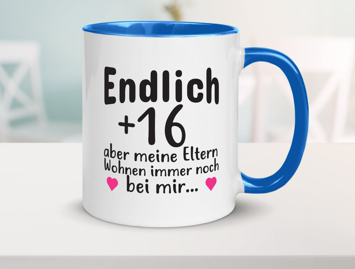 Endlich 16 | Geburtstag Tasse Spruch Mädchen Geschenkidee Humor