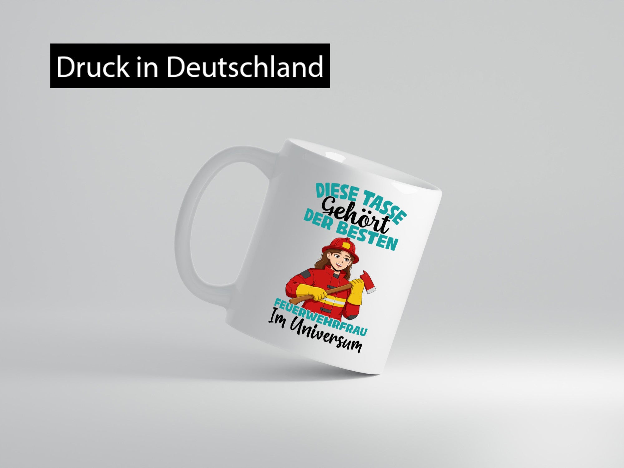 Im Universum: Feuerwehrfrau | Feuerwehr lustig Humor Geschenkidee Geschenk Tasse