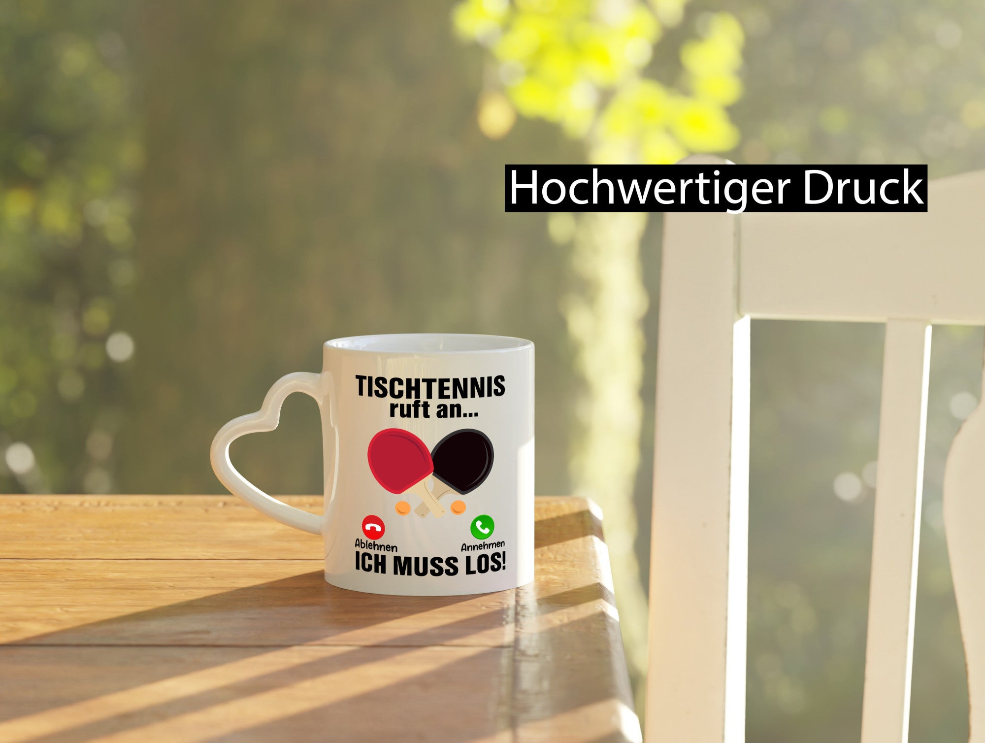 Tischtennis ruft an | Tennis spielen v2 Humor Geschenkidee Tasse