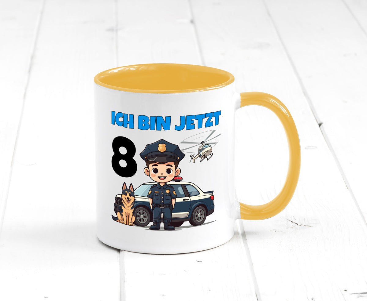 8. Geburtstag | 8 Jahre Polizei Kind Polizeiauto lustig Geschenkidee Geschenk Tasse