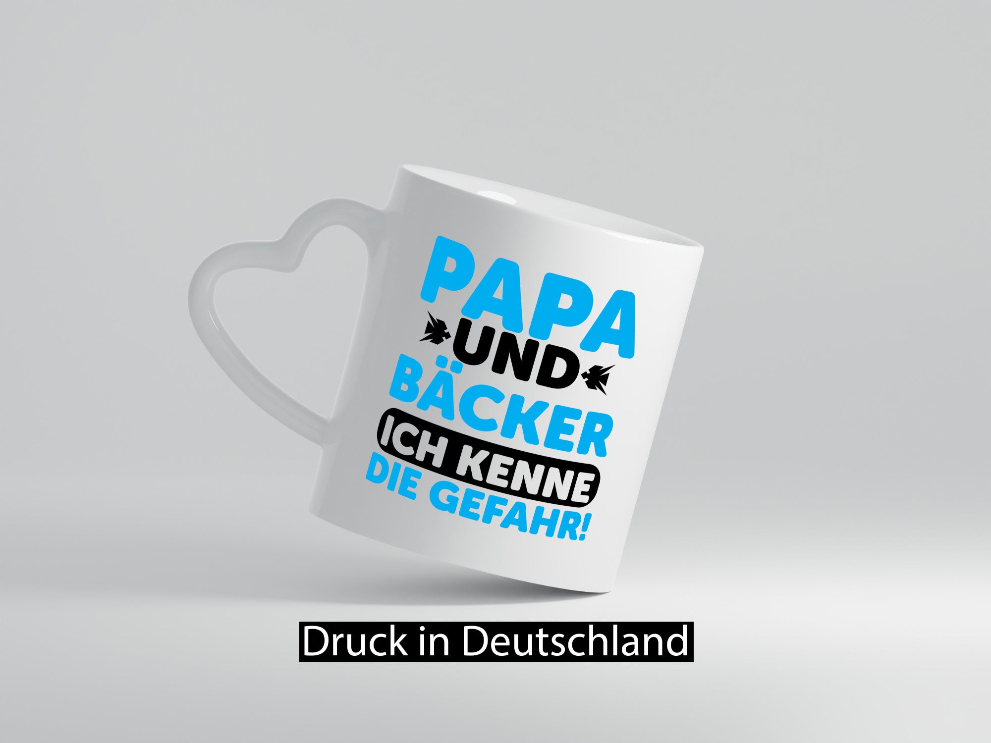Papa und Bäcker ich kenne die Gefahr | Vatertag Geschenkidee Familie Humor Tasse