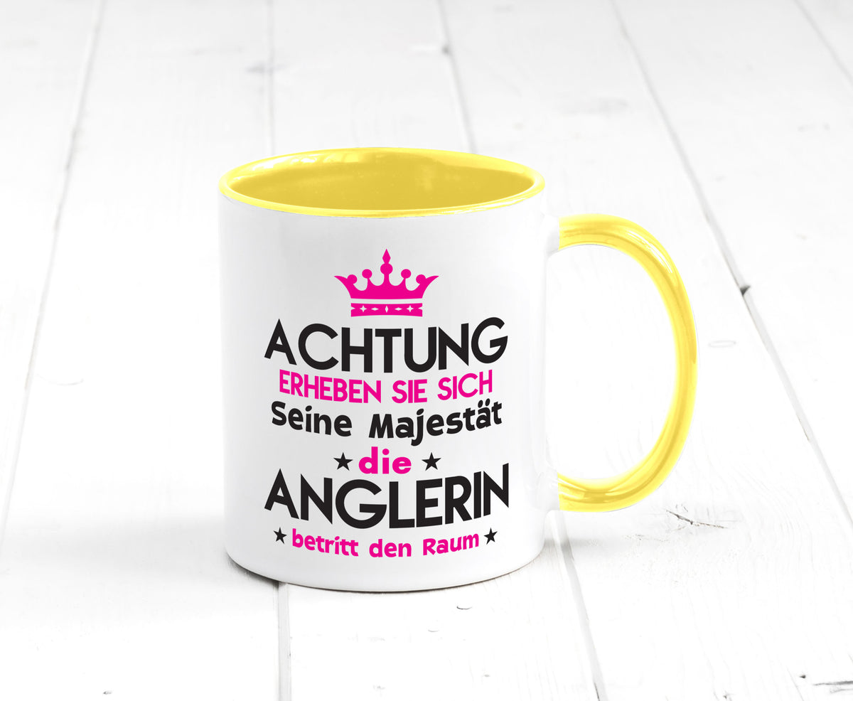 Seine Majestät Anglerin | Angeln Fischerin lustiger Spruch Geschenk Humor Tasse