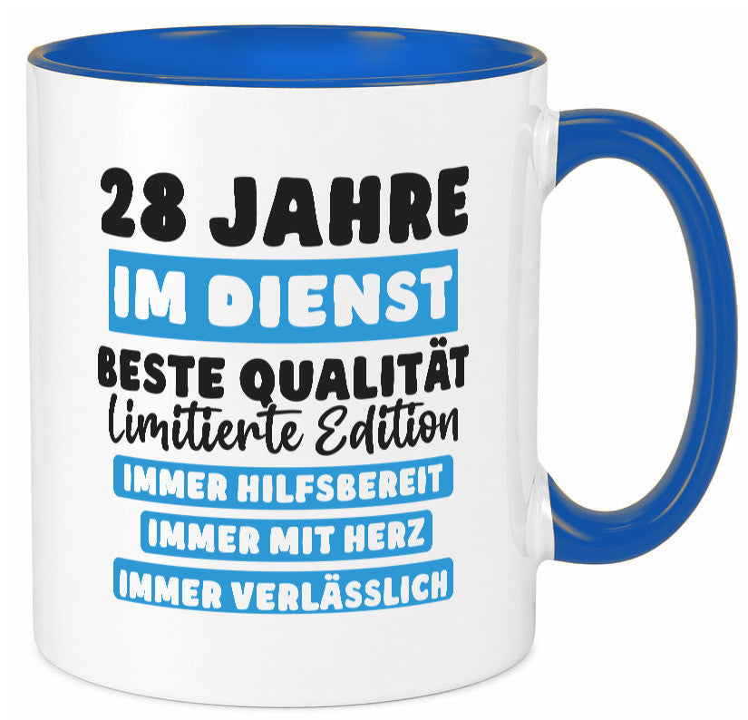 28 Jahre im Dienst | Jubiläum Arbeit v6 lustig Kollegen Büro Geschenk Tasse