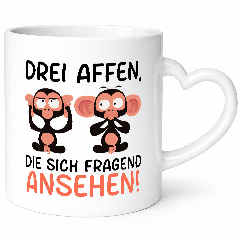 Drei affen die sich Fragend ansehen | v2 lustig Humor Geschenkidee Geschenk