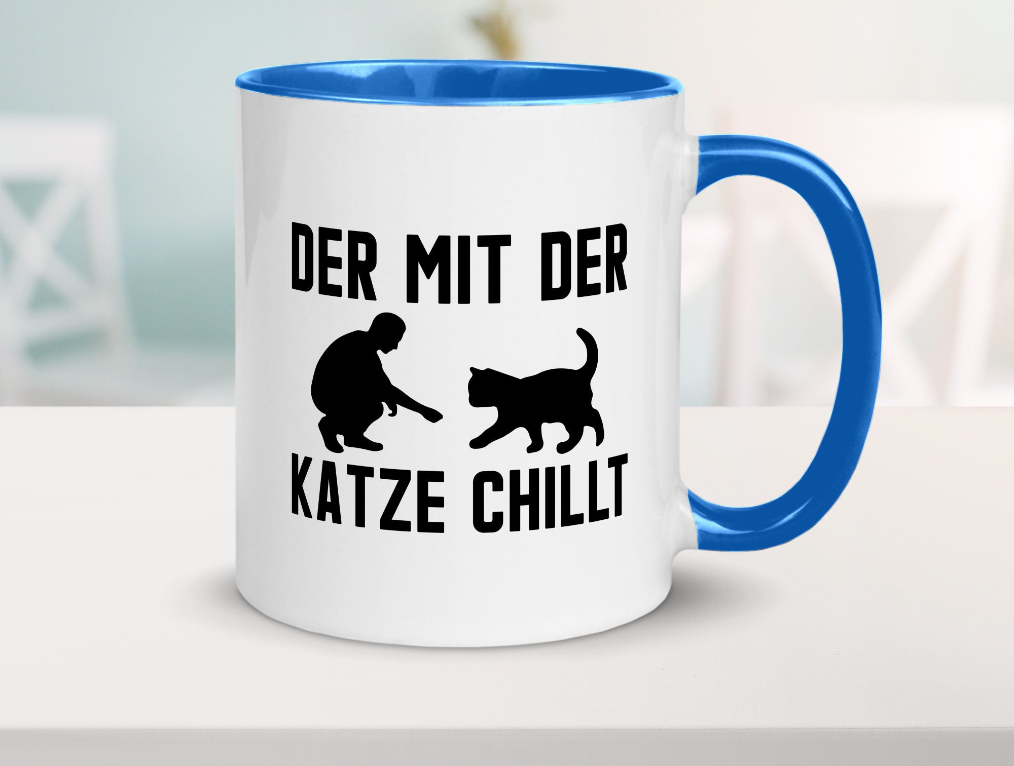 Mit der Katze | Chillen Katzenliebhaber Tierfreund lustiger Spruch Geschenk