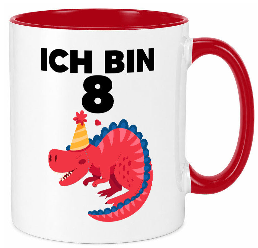 8. Geburtstag | Dino Dinosaurier 8 Jahre lustig Geschenkidee Geschenk Tasse