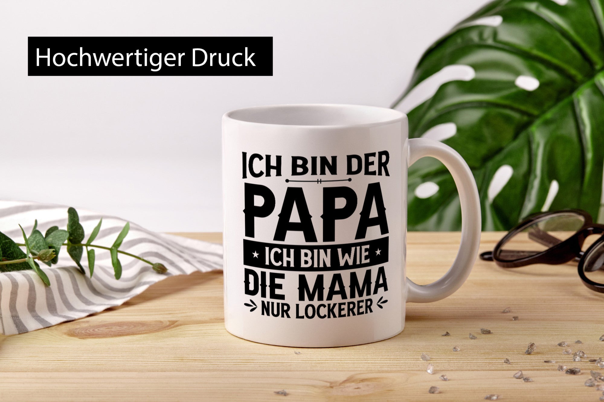 Papa wie Mama, nur lockerer | Sterne Pfeile Geschenkidee Familie Humor Tasse