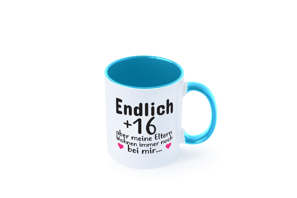 Endlich 16 | Geburtstag Tasse Spruch Mädchen Geschenkidee Humor