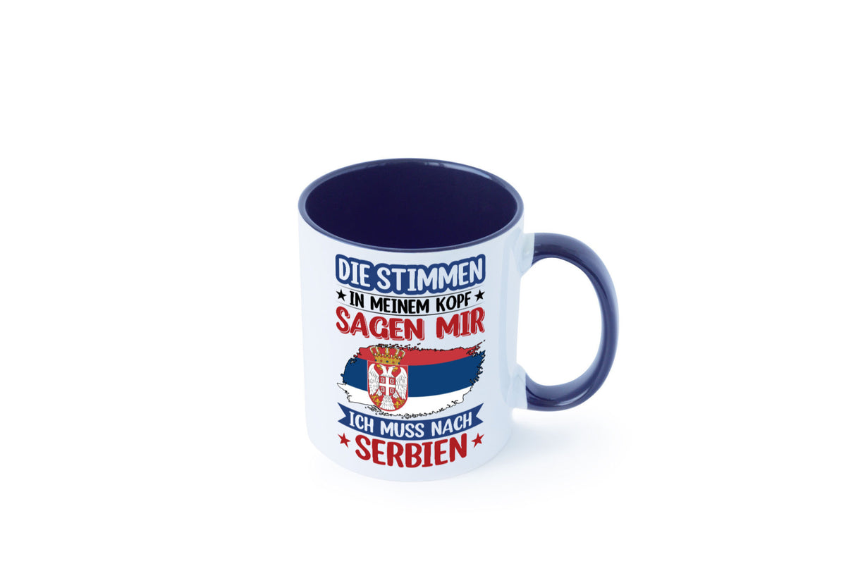 Serbien | Urlaub Stimmen in meinem Kopf Traumland v2 Geschenk Humor Tasse