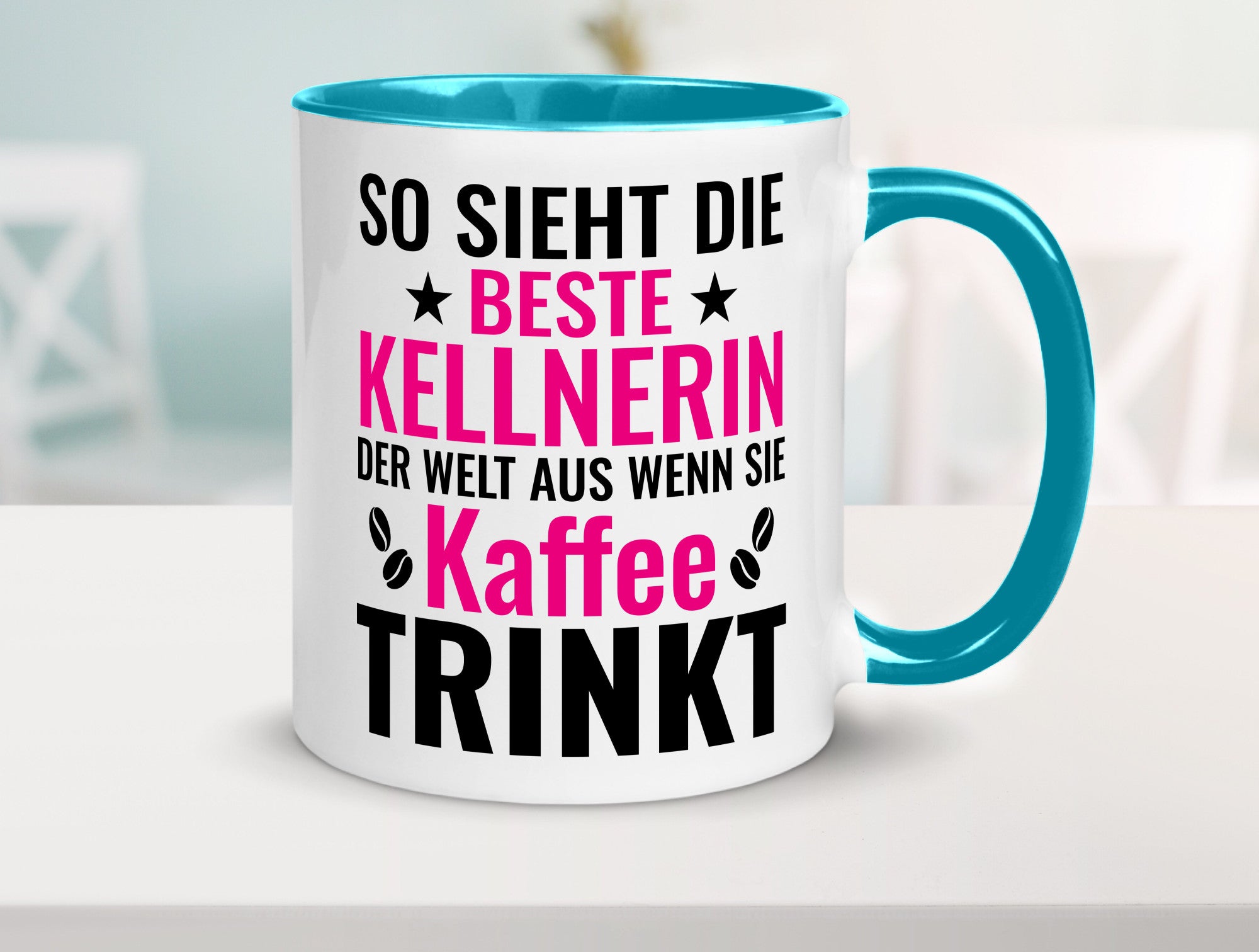 Kaffee trinkt: Kellnerin | Beruf kellnern Bedienung Humor Arbeit Kollegen Büro