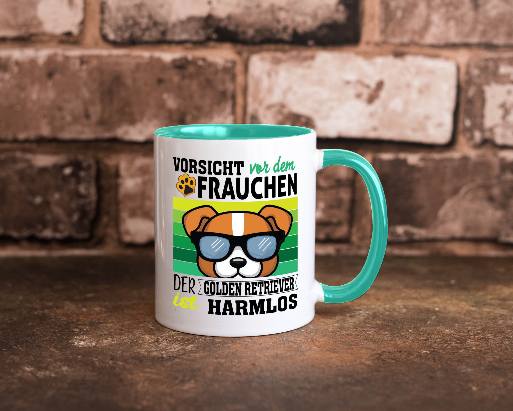 Vorsicht vor dem Frauchen Golden Retriever ist Harmlos lustiger Spruch Geschenk
