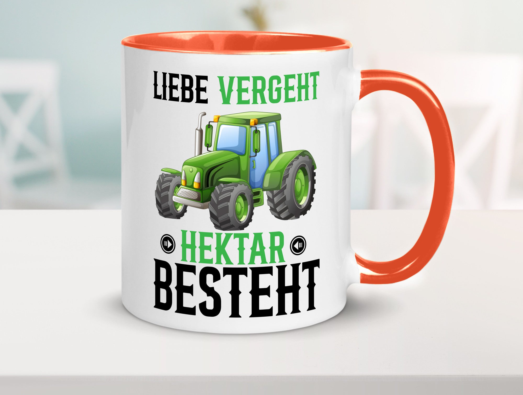 Liebe vergeht Hektar besteht | Traktor Bauer landwirt Humor Geschenkidee Tasse