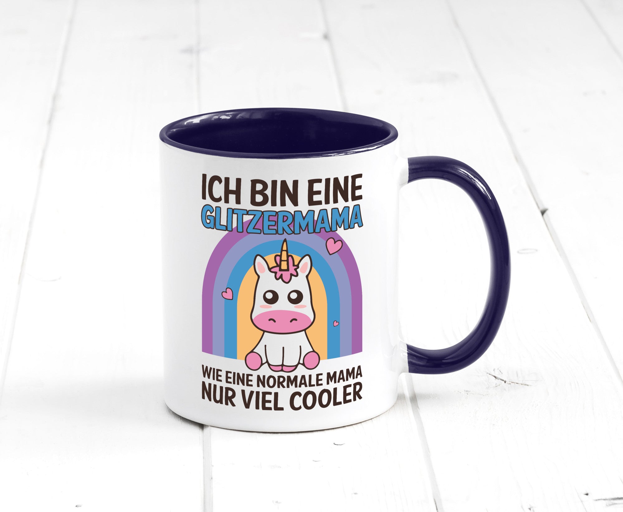 Glitzermama, wie normal, nur cooler | Einhorn Geschenkidee Familie Humor Tasse