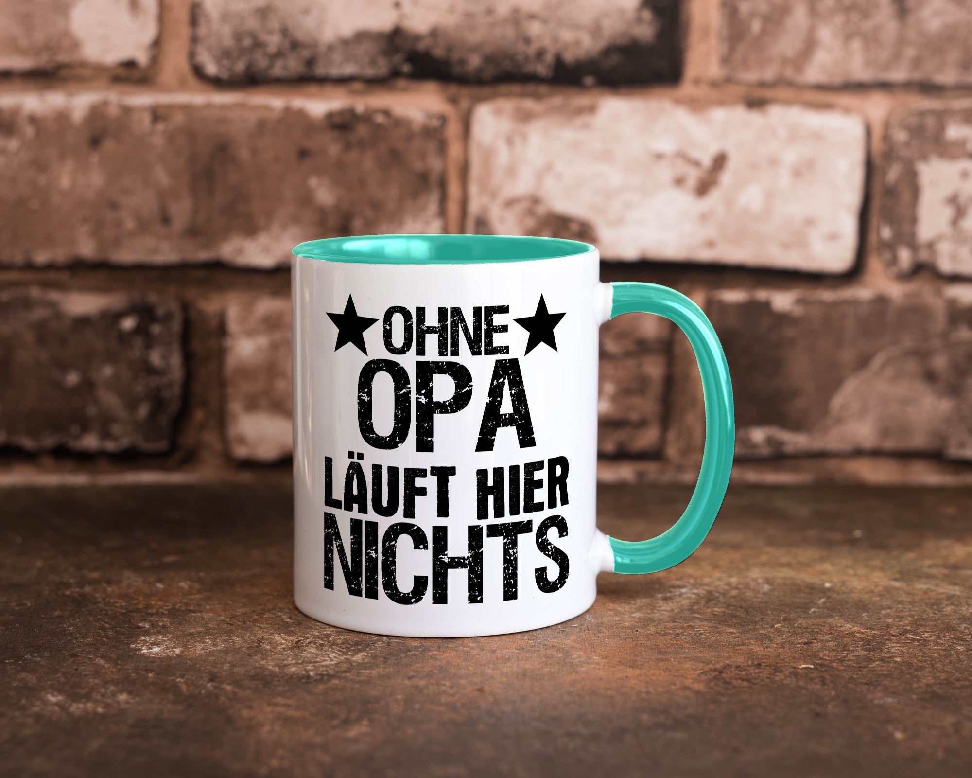Ohne Opa läuft hier nichts | Sterne Geschenkidee Familie Humor Tasse