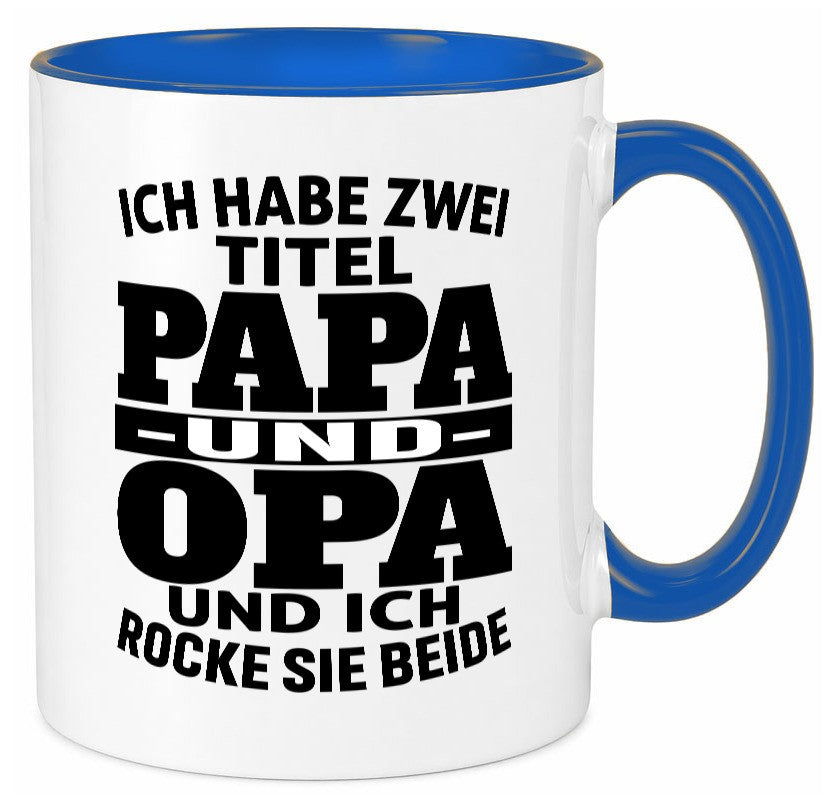 Ich habe zwei Titel Papa und Opa | Rock sie Großvater Humor Familie Tasse