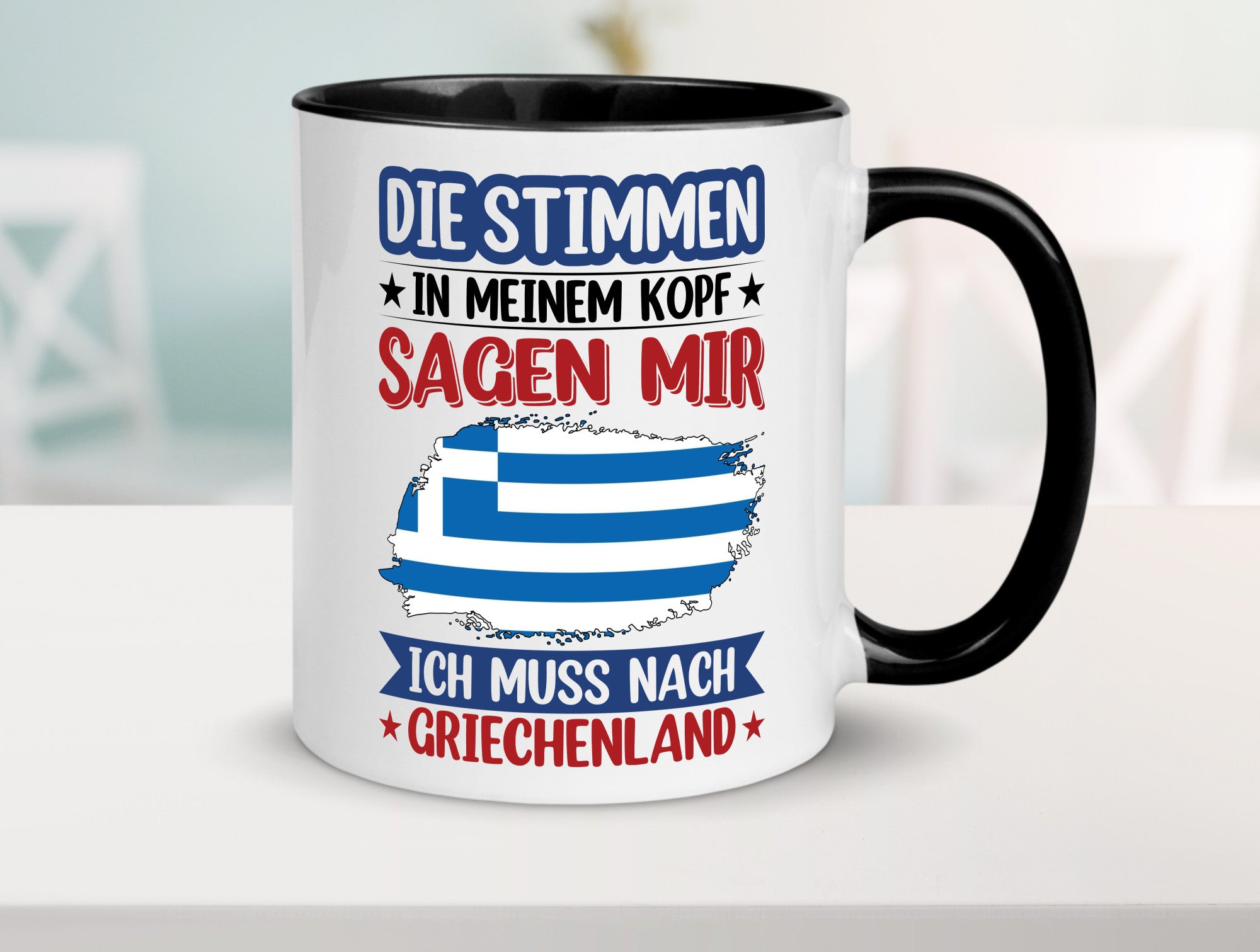 Griechenland | Urlaub Stimmen in meinem Kopf Traumland Humor Geschenkidee Tasse