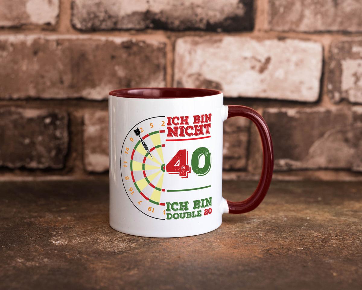 Ich bin nicht 40 double 80 | Dart spieler Geschenkidee Humor Tasse