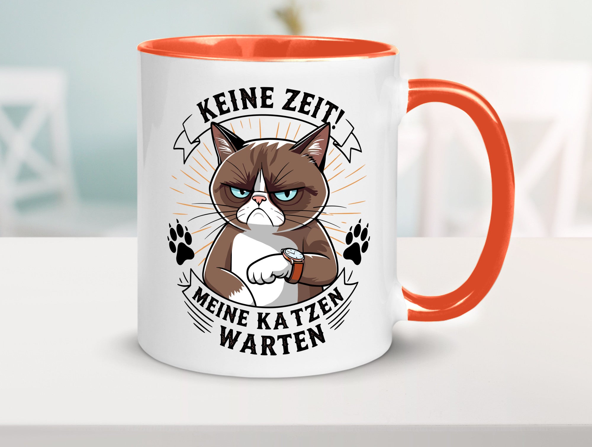 Keine Zeit meine Katzen Warten | Schwarze Katze Geschenkidee Tierliebhaber