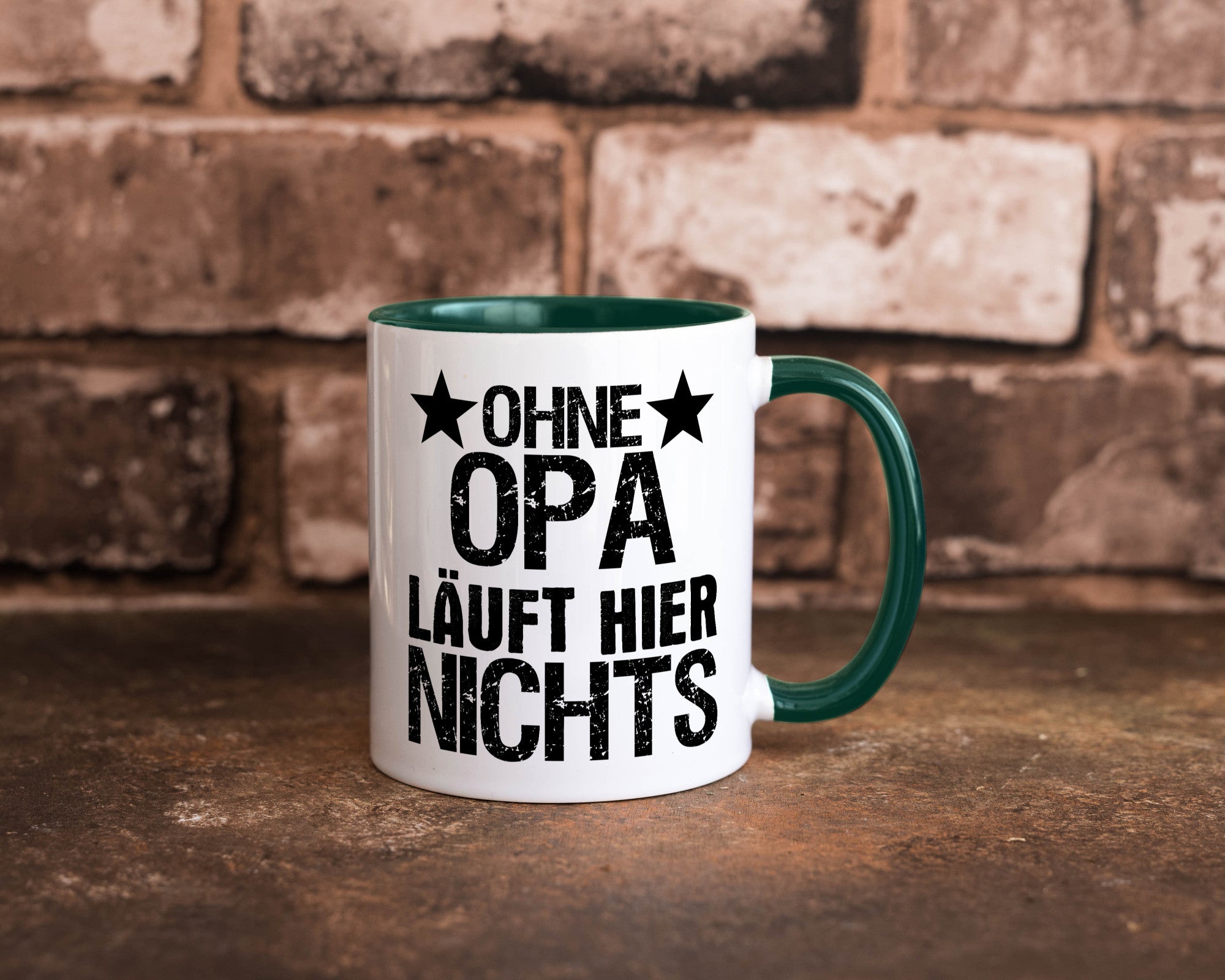 Ohne Opa läuft hier nichts | Sterne Geschenkidee Familie Humor Tasse