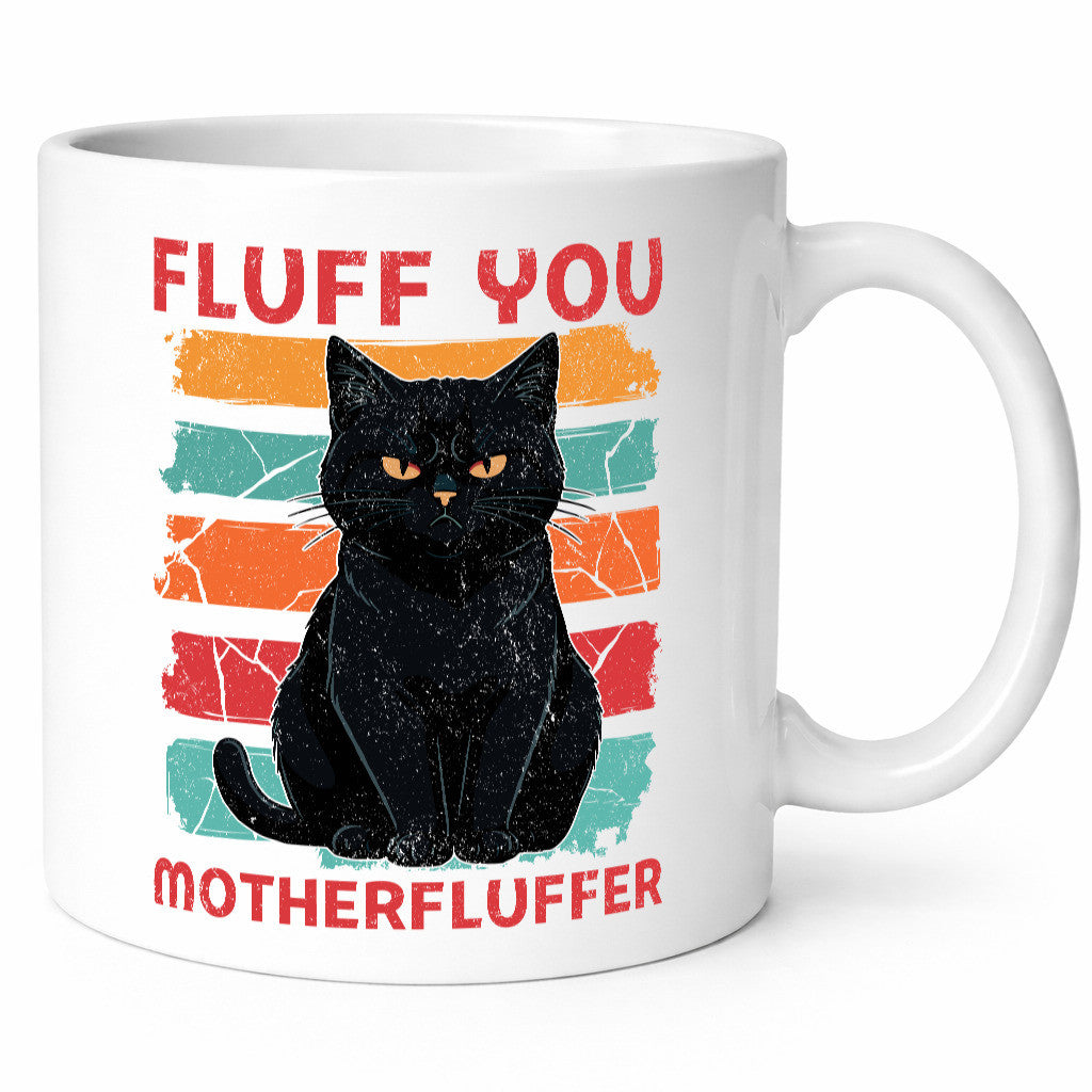 Fluff you Motherfluffer | Schwarze Katze Böse Humor Tierliebhaber Geschenkidee