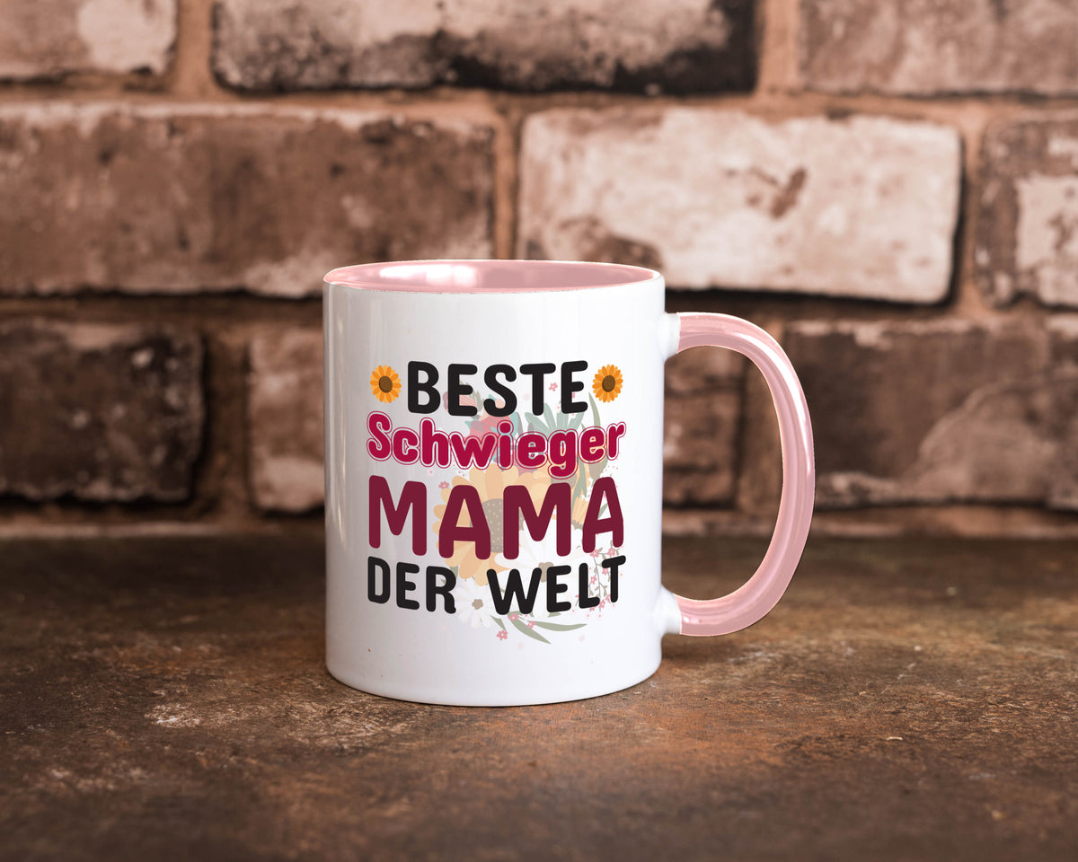 Beste Schwiegermama | Schwiegermutter Tasse Blumen Humor Familie Geschenkidee