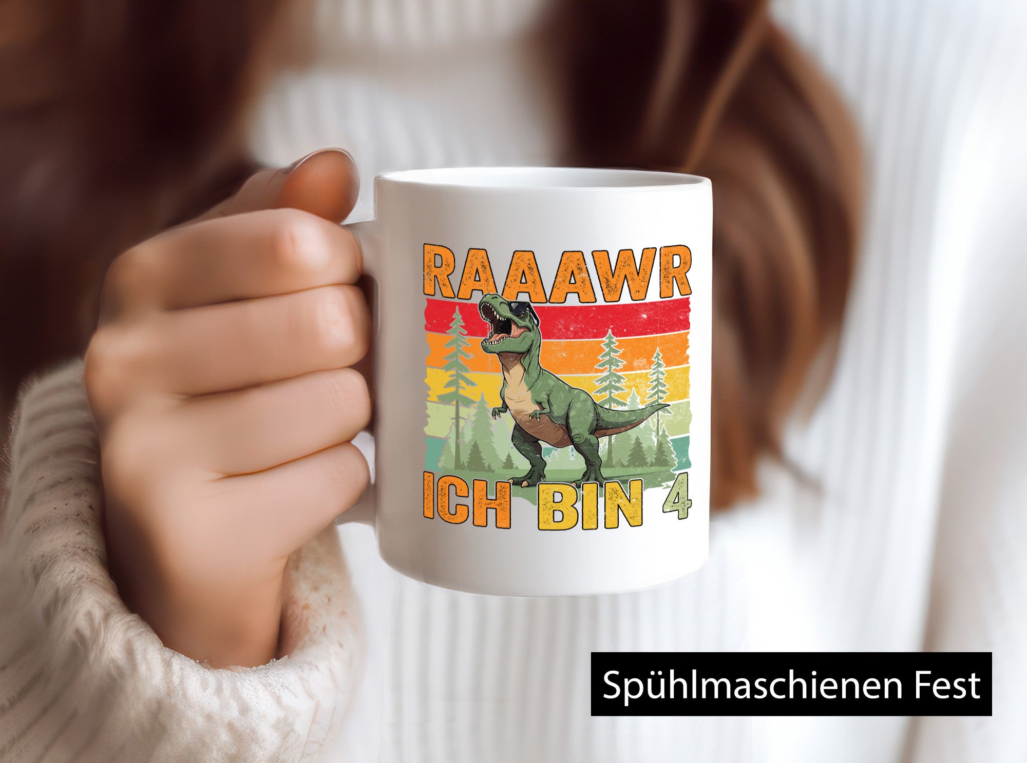 4. Geburtstag | 4 Jahre rarrrr ich bin Dinosaurier Humor Geschenkidee Tasse