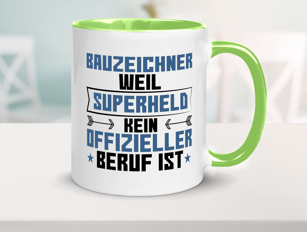 Superheld Bauzeichner | Zeichner Geschenk Humor Geschenkidee lustiger Spruch Tasse