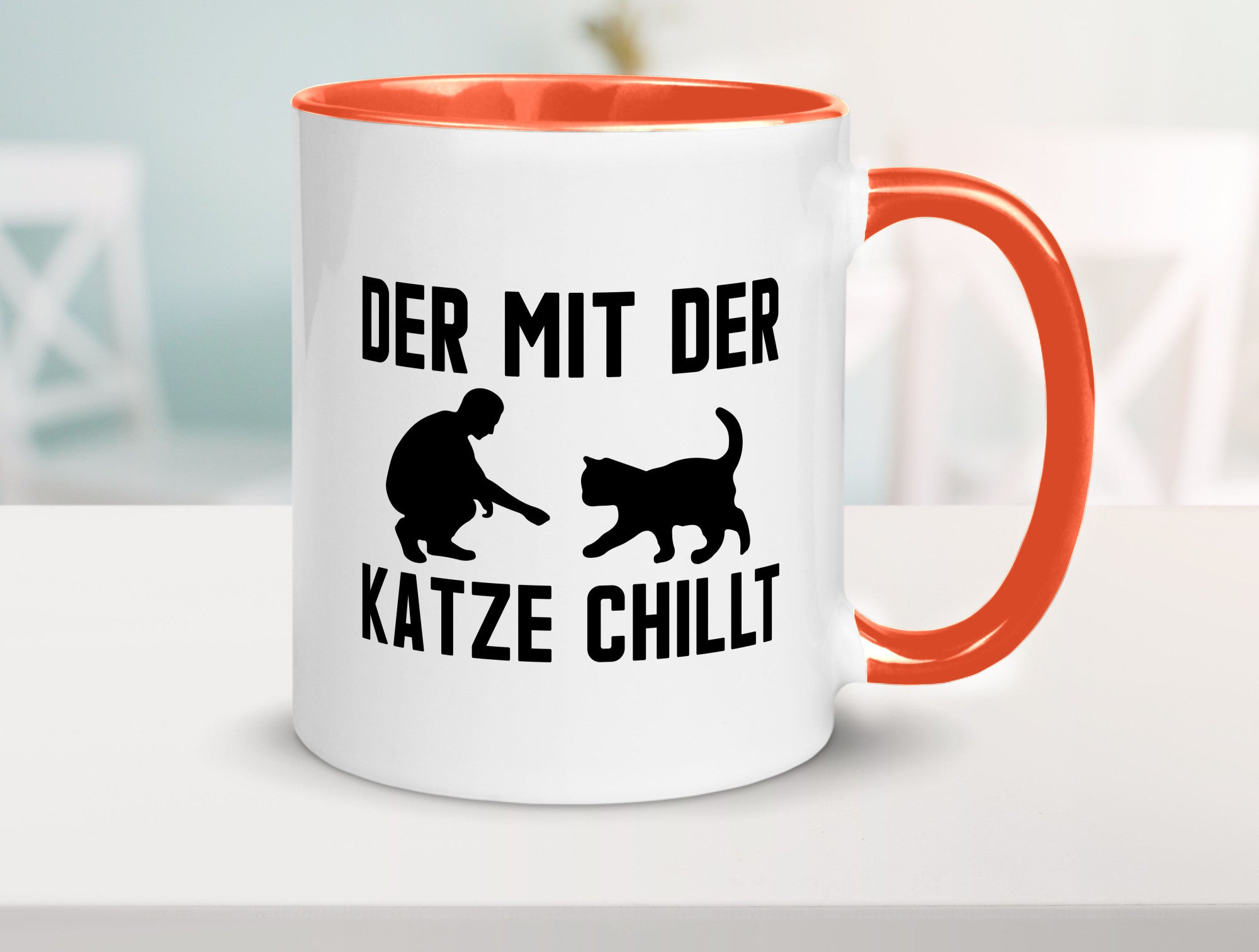 Mit der Katze | Chillen Katzenliebhaber Tierfreund lustiger Spruch Geschenk