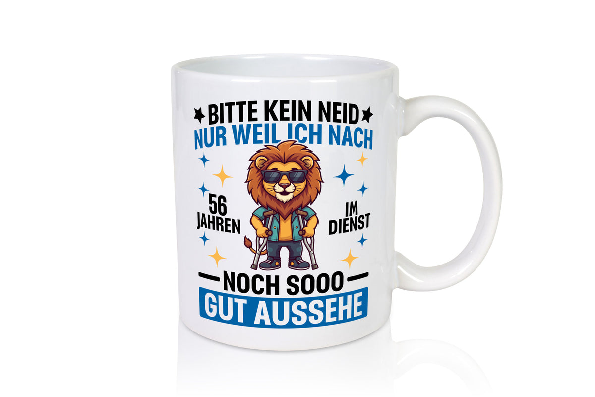 56 Jahre im Dienst | Arbeitsjubiläum Arbeit Geschenk Kollegen Büro lustiger Tasse