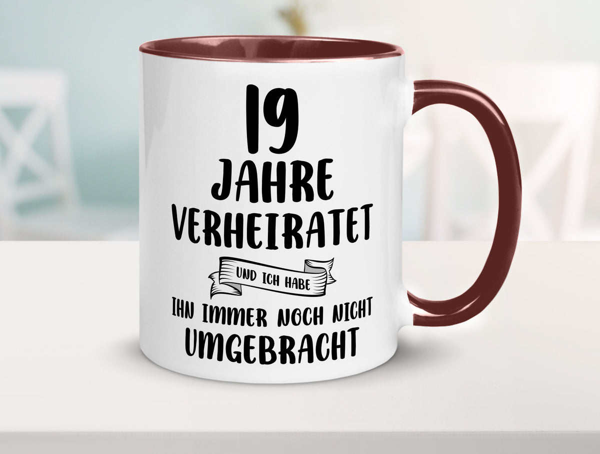 19 Jahre Verheiratet, immer noch am Leben! lustig Humor Geschenkidee Geschenk Tasse