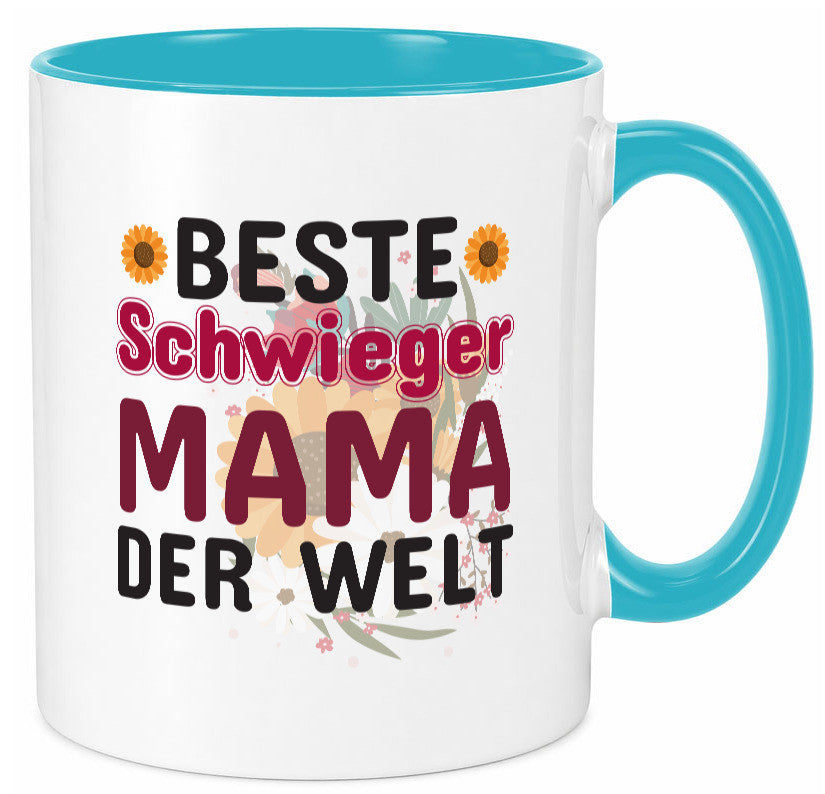 Beste Schwiegermama | Schwiegermutter Tasse Blumen Humor Familie Geschenkidee