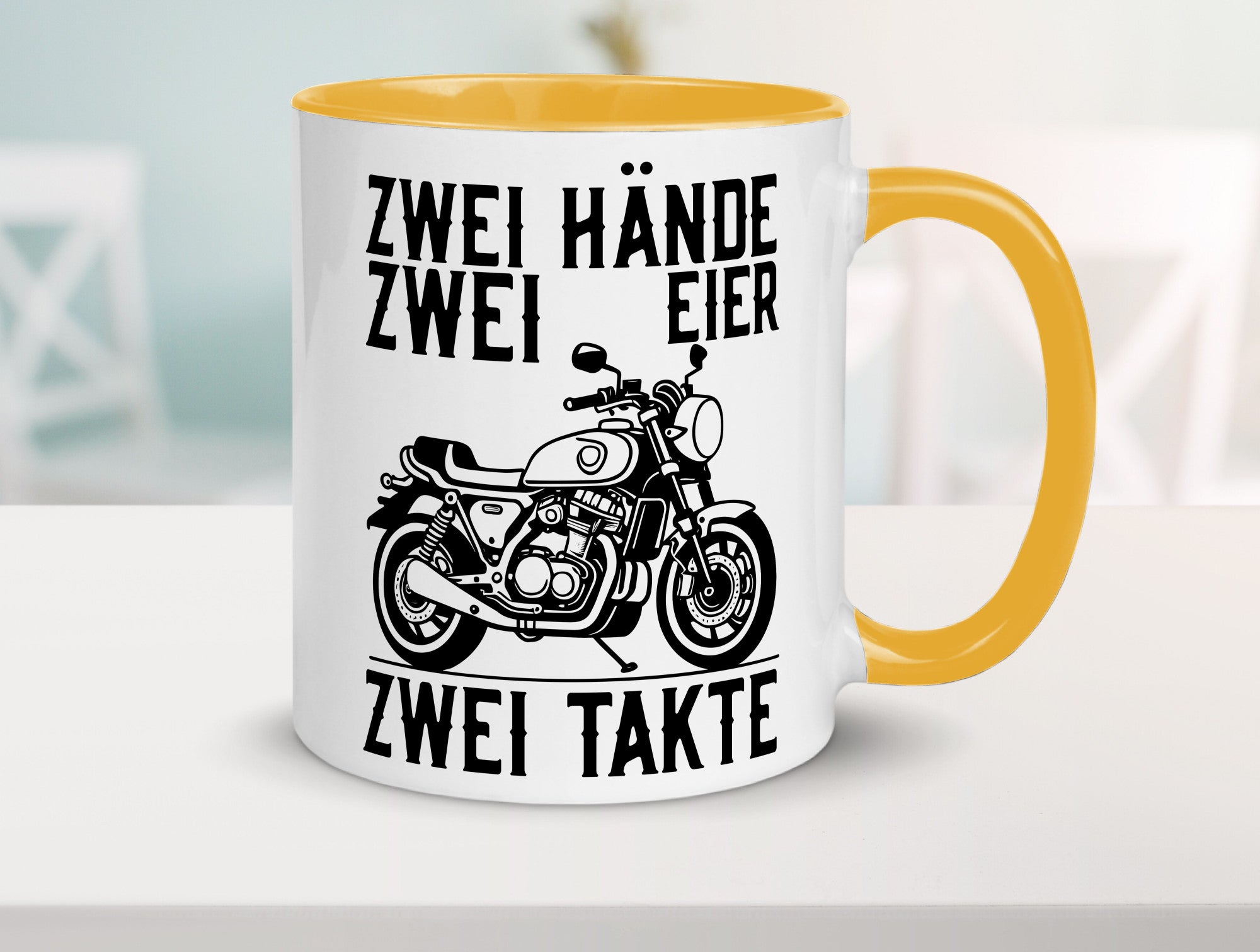 Zwei Hände | Zweitaktmotor Motorrad Moped Biker Geschenkidee Humor Tasse