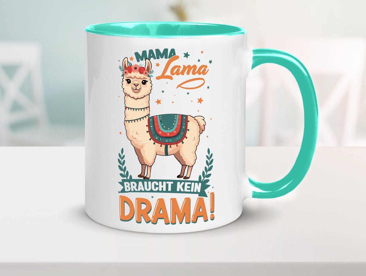 Mama Lama braucht kein Drama | Muttertag Humor Familie Geschenkidee Tasse