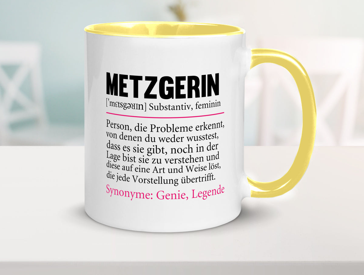 Metzgerin | lustig Fleischerin Humor v2 lustiger Spruch Geschenk Geschenkidee Tasse