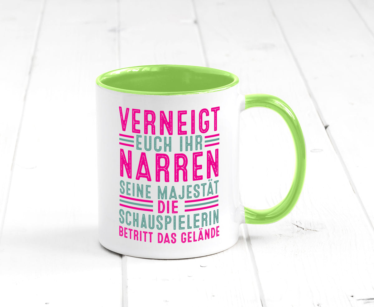 Verneigt euch: Schauspielerin | Theater Humor Geschenkidee Tasse