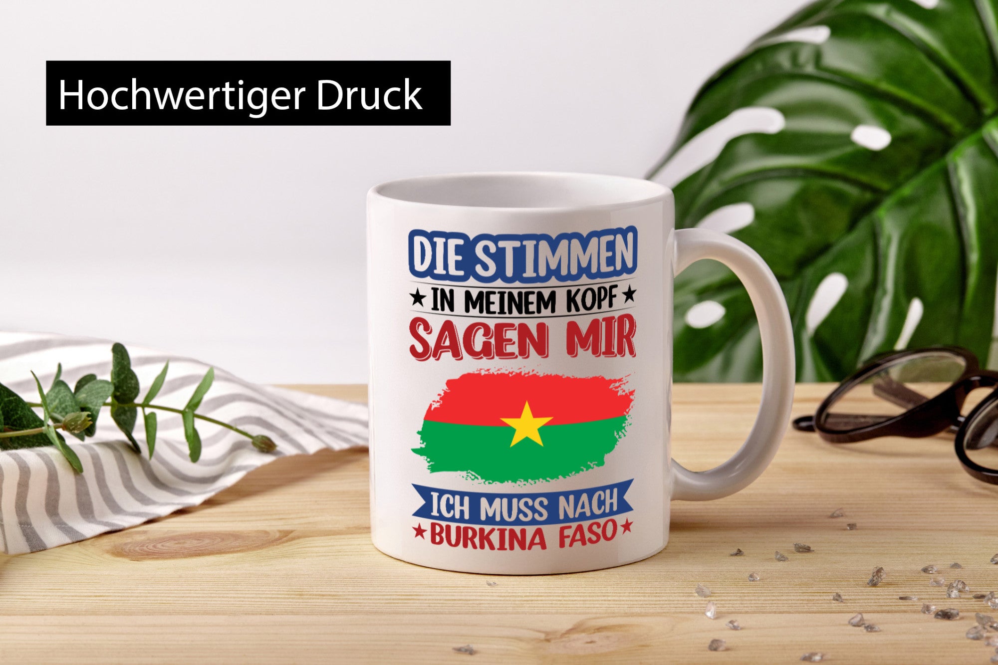 Burkina Faso | Urlaub Stimmen in meinem Kopf Traumland Geschenkidee Humor Tasse
