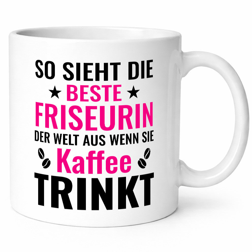 Kaffee trinkt: Friseurin | Friseuse Frisörin lustig Humor Geschenkidee Geschenk