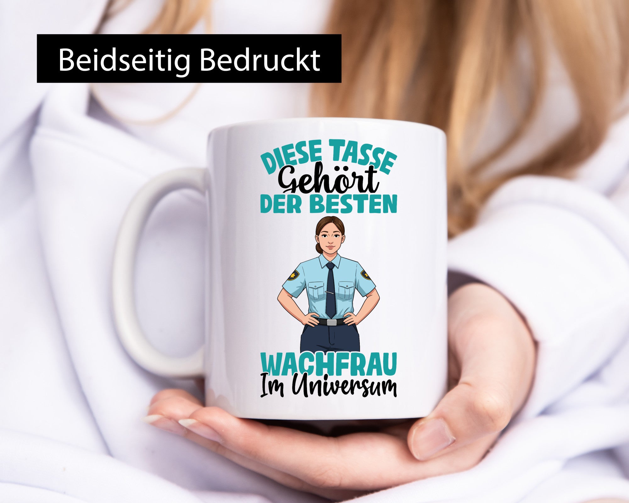 Im Universum: Wachfrau | Wachpersonal Nachtwächter lustig Humor Geschenkidee