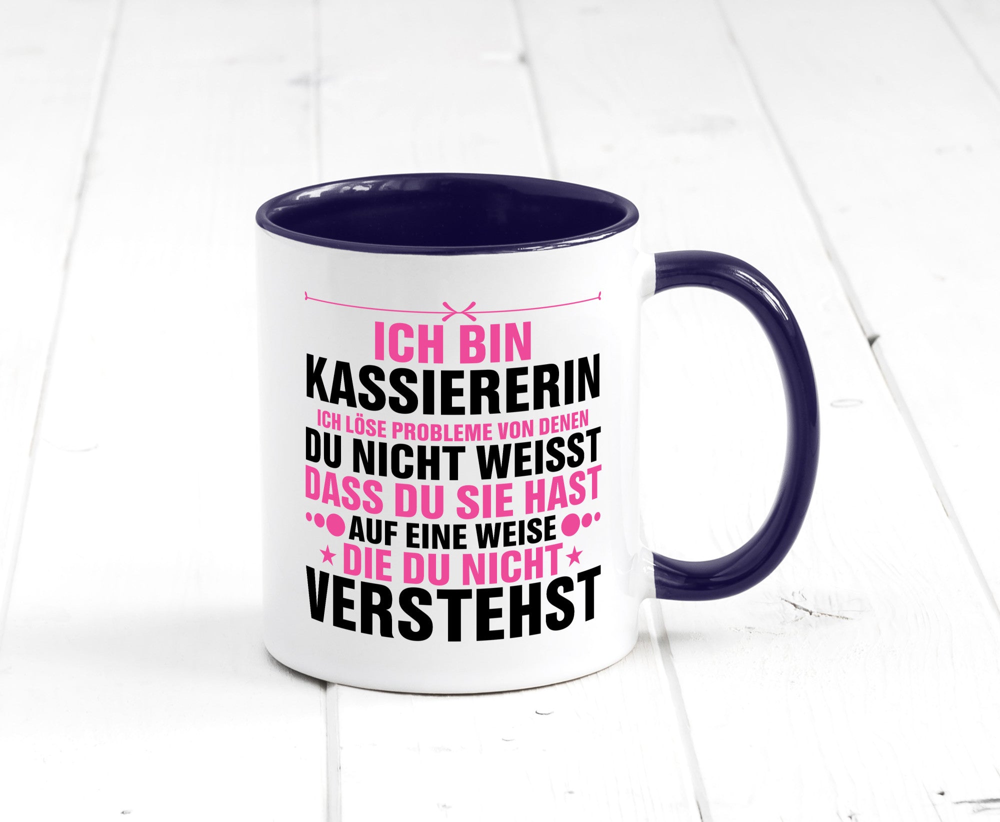 Löse Probleme: Kassiererin v2 lustiger Spruch Geschenk Humor Geschenkidee Tasse