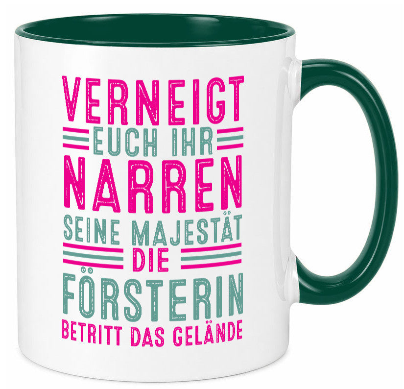 Verneigt euch: Försterin | Forst Arbeit v2 Geschenkidee Kollegen Büro Humor Tasse