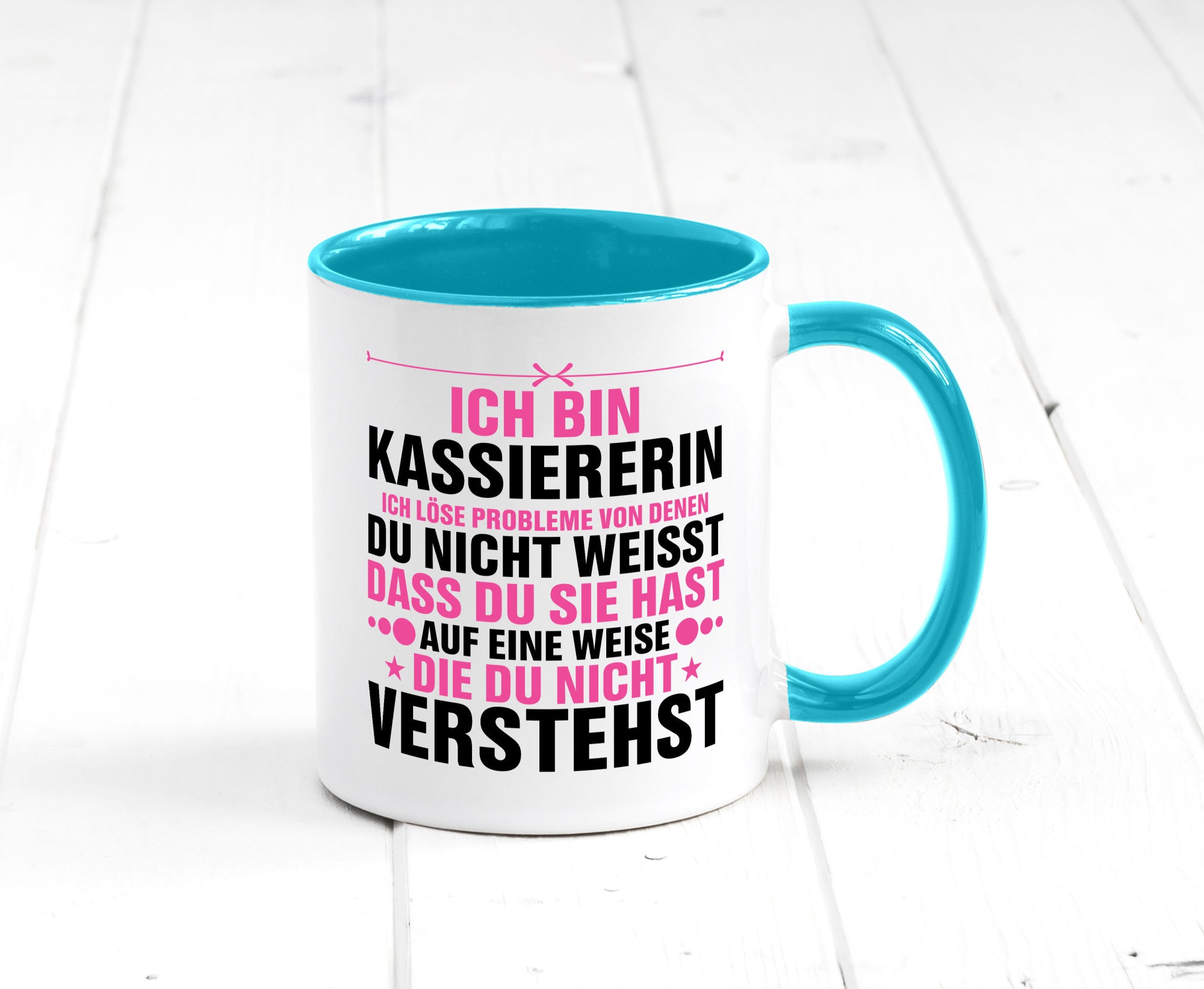 Löse Probleme: Kassiererin v2 lustiger Spruch Geschenk Humor Geschenkidee Tasse