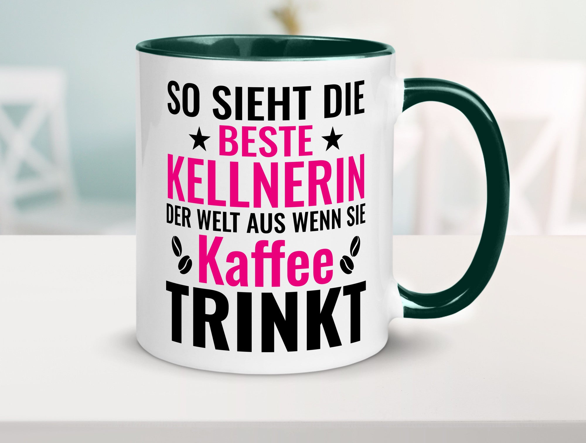 Kaffee trinkt: Kellnerin | Beruf kellnern Bedienung Humor Arbeit Kollegen Büro