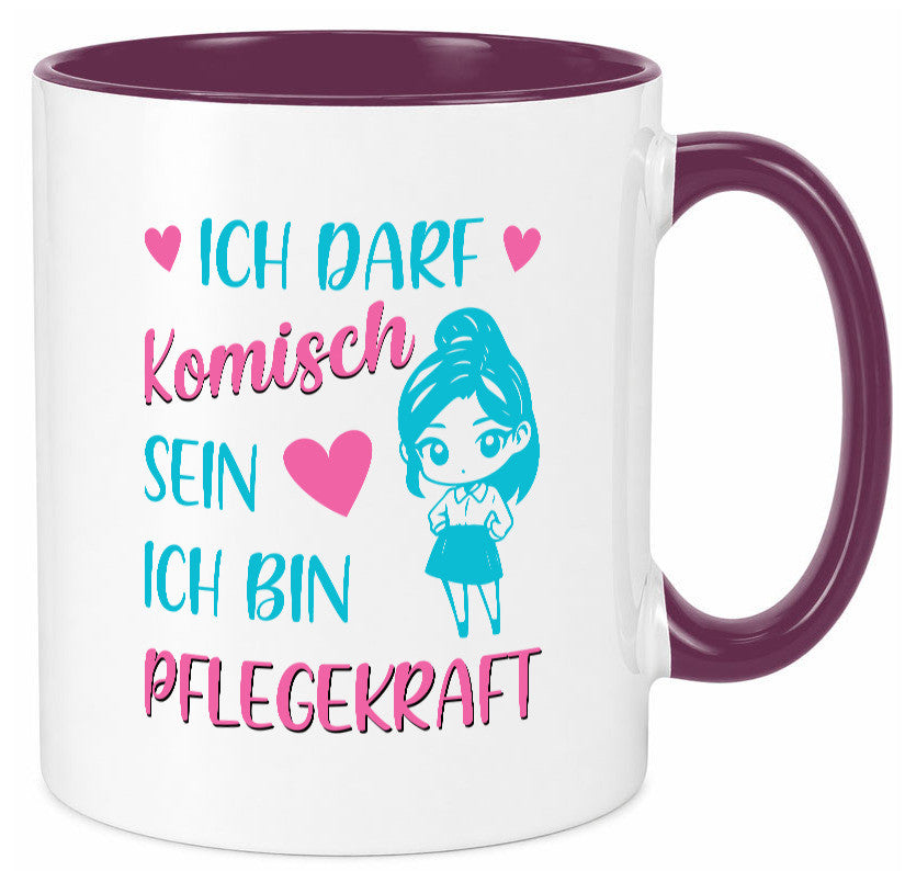 Ich darf komisch sein | Pflegekraft Geschenkidee Humor Tasse