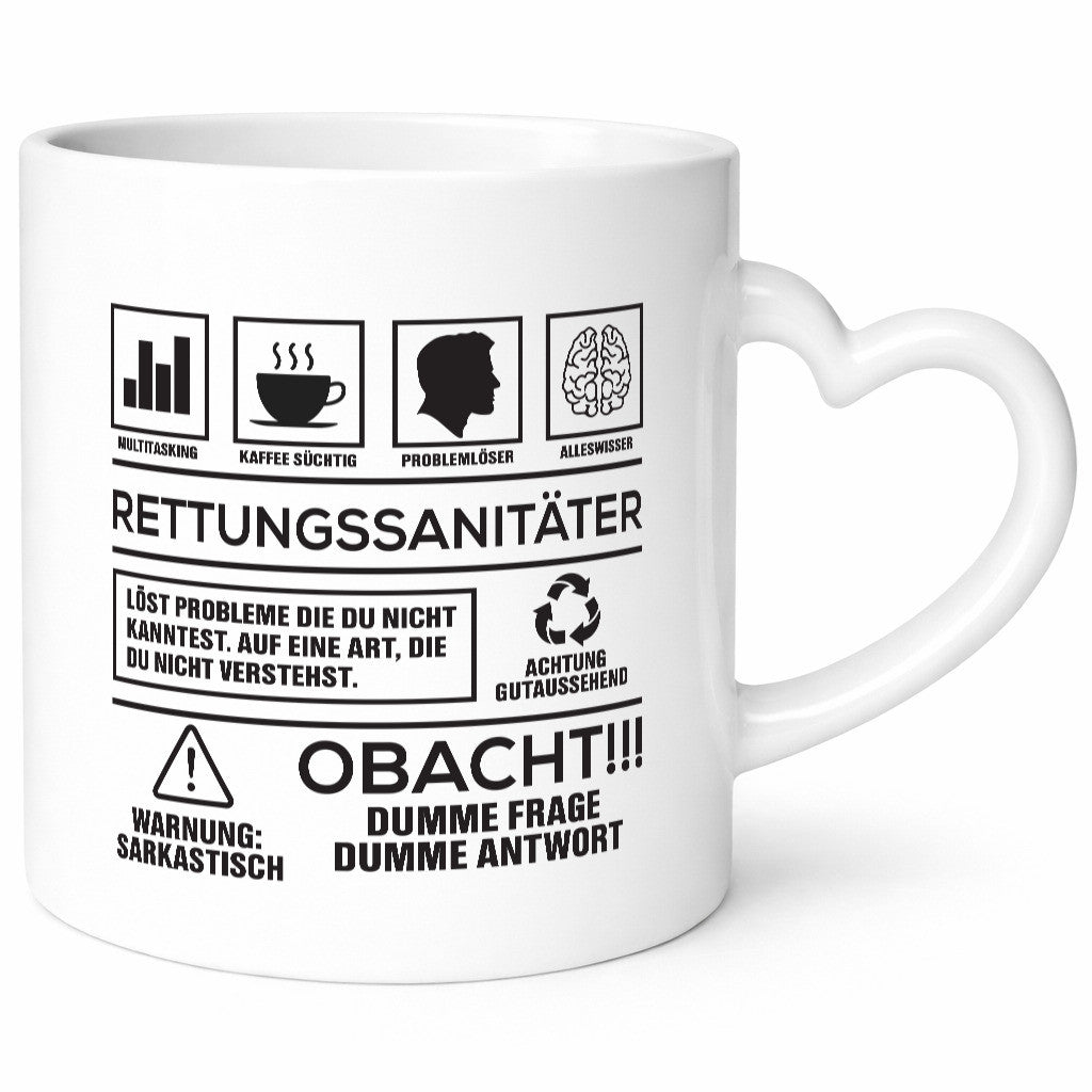 Achtung Probleme Rettungssanitäter | Sanitäter Geschenkidee Humor Tasse