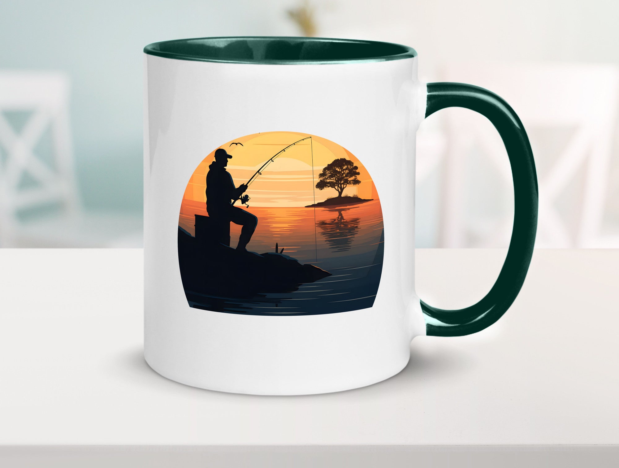 Angler | Sonnenuntergang Fischer Fische Angeln v2 Geschenk Humor Geschenkidee