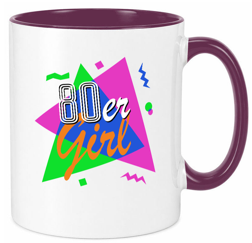 80er Girl - Jahre bunt + verrückt retro Humor Geschenkidee Tasse