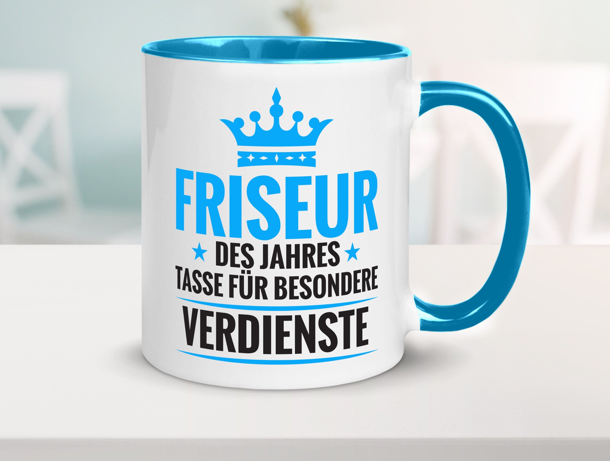 Besonderer Verdienst: Friseur | Frisör Geschenkidee Humor Tasse