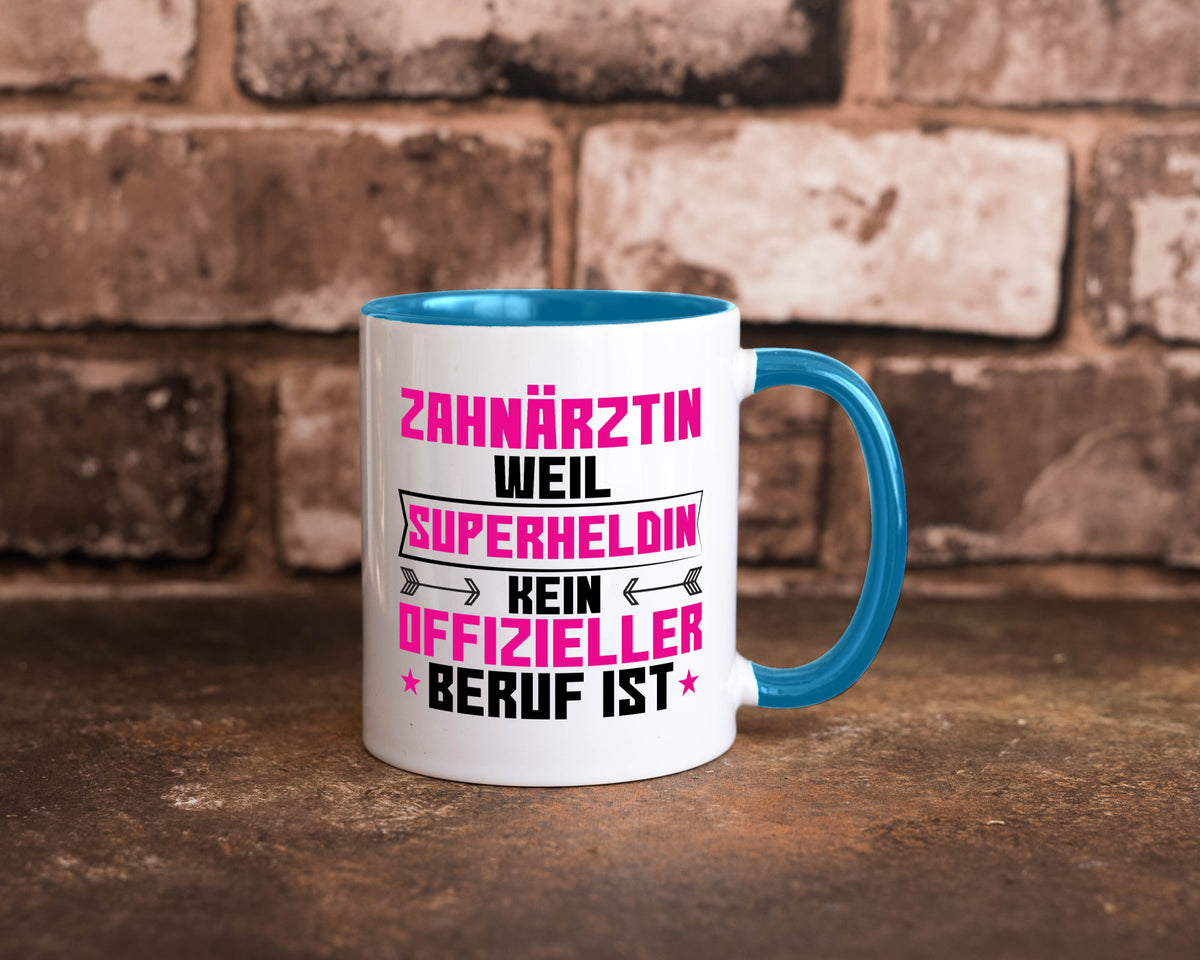 Superheldin Zahnärztin | Zahnmedizin Beruf Geschenkidee Arbeit Kollegen Büro Tasse